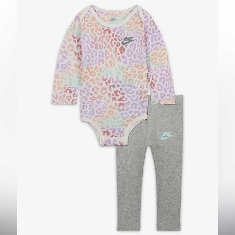 Nike leopard bodysuit and leggings set
